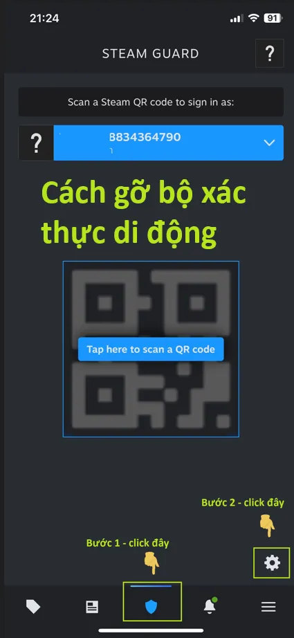 CÁCH GỠ APP STEAM MOBILE DI ĐỘNG